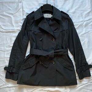 Coach Black Water Repellent Short Trench Coat